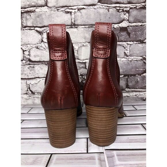 Madewell The Regan Cabernet Leather Chelsea Ankle Boots Women 8.5M US/39 #J8307 - Picture 6 of 16